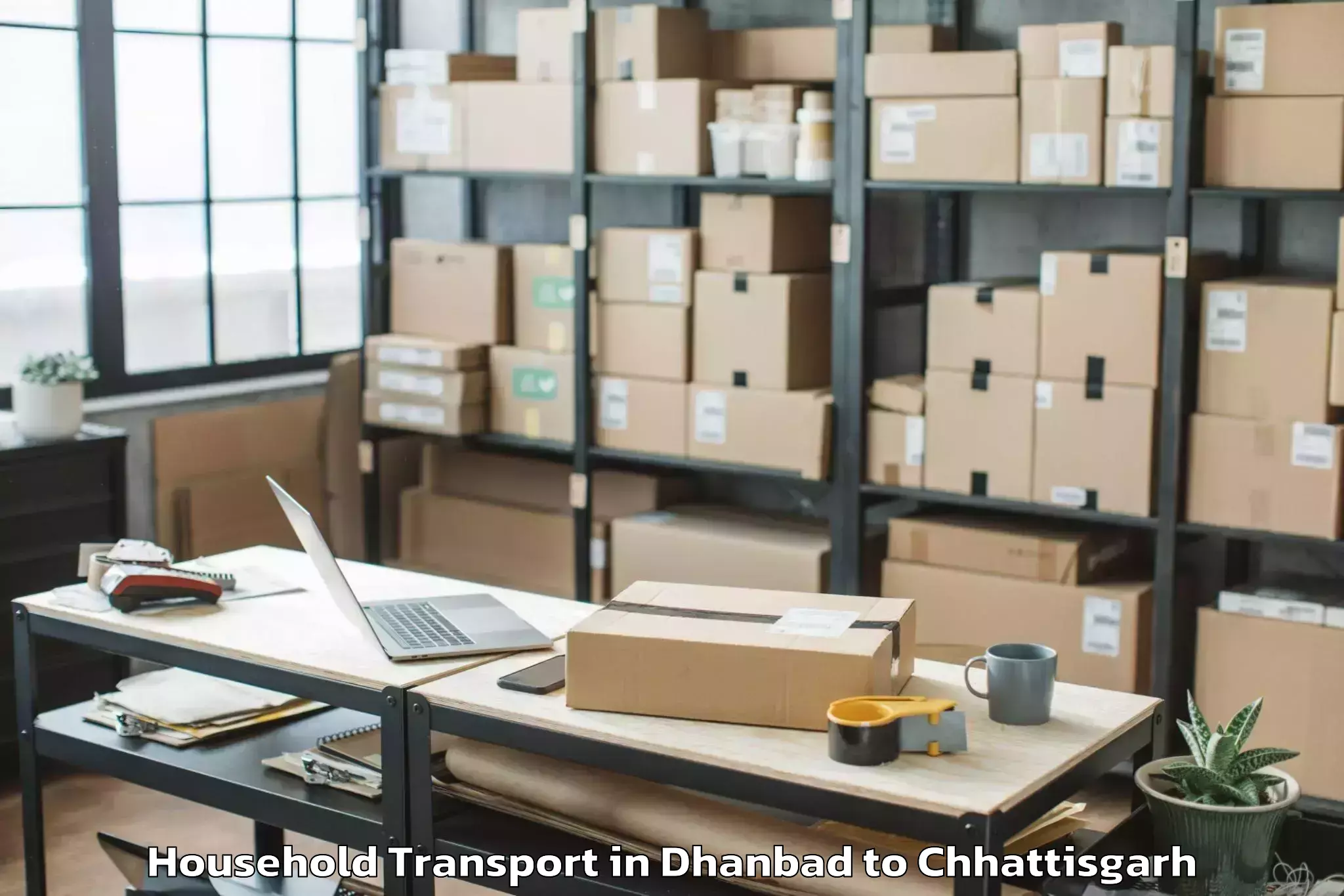 Book Dhanbad to Ramanuj Ganj Household Transport